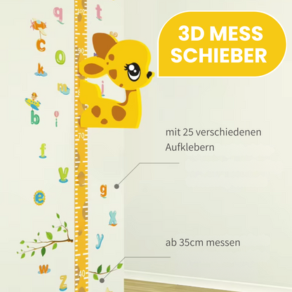 3D-Wandaufkleber mit Messskala – Wachstum messen mit Spaß und Erinnerungen